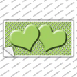 Lime Green White Quatrefoil Lime Green Center Hearts Novelty Sticker Decal