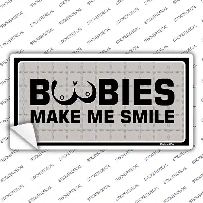 Boobies Make Me Smile Novelty Sticker Decal