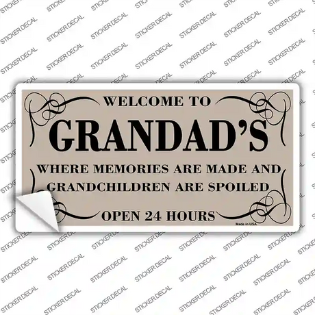 Welcome To Grandads Novelty Sticker Decal
