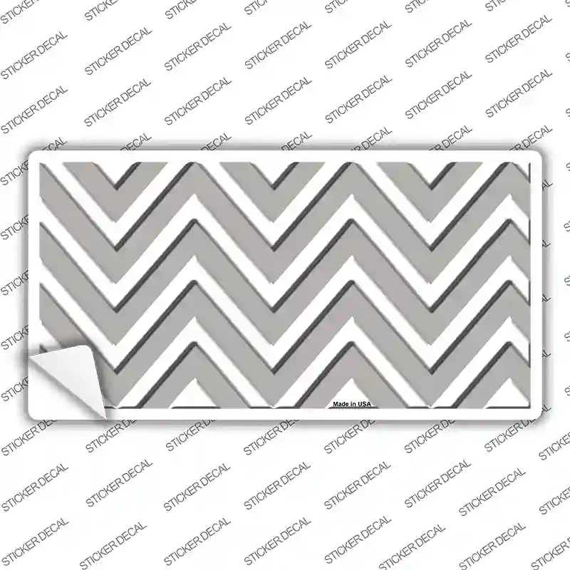 Grey Chevron Novelty Sticker Decal