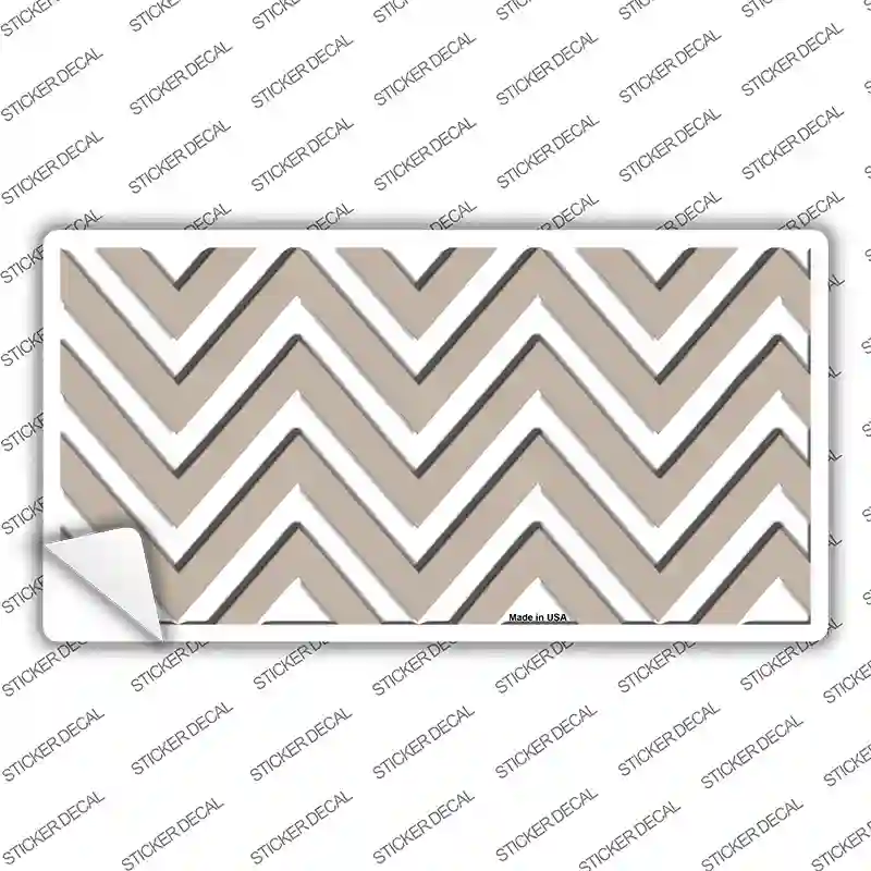 Tan Chevron Novelty Sticker Decal