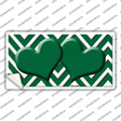 Green Chevron Hearts Novelty Sticker Decal