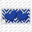 Blue Chevron Hearts Novelty Sticker Decal