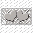 Grey White Chevron Grey Center Hearts Novelty Sticker Decal