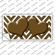 Brown Chevron Hearts Novelty Sticker Decal