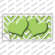 Lime Green Chevron Hearts Novelty Sticker Decal