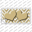 Gold Chevron Hearts Novelty Sticker Decal