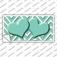 Mint Chevron Hearts Novelty Sticker Decal
