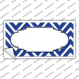 Blue White Chevron Center Scallop Novelty Sticker Decal