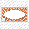 Orange White Chevron Center Scallop Novelty Sticker Decal
