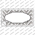 Grey White Chevron Center Scallop Novelty Sticker Decal