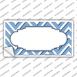 Light Blue White Chevron Center Scallop Novelty Sticker Decal