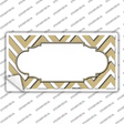 Gold White Chevron Center Scallop Novelty Sticker Decal