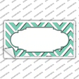 Mint White Chevron Center Scallop Novelty Sticker Decal