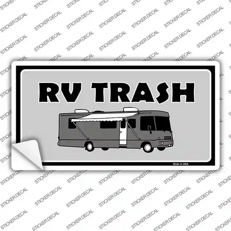 RV Trash Aluminum Automotive Novelty Sticker Decal