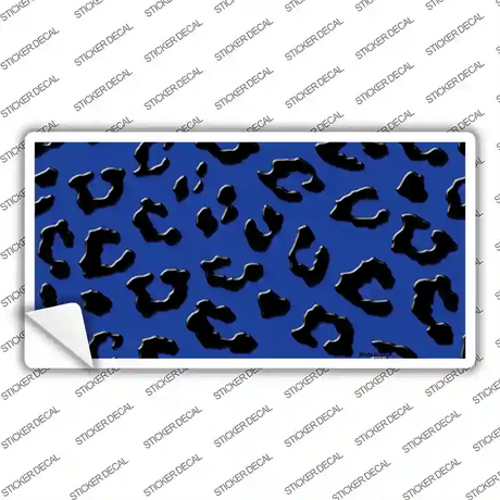 Blue Black Cheetah Novelty Sticker Decal
