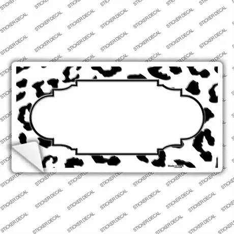 White Black Cheetah Scallop Novelty Sticker Decal