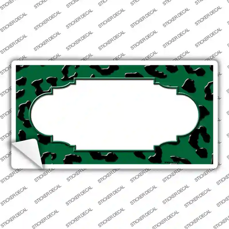 Green Black Cheetah Scallop Novelty Sticker Decal
