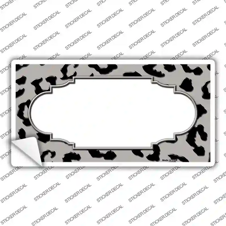 Grey Black Cheetah Scallop Novelty Sticker Decal