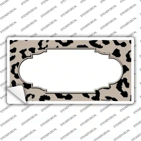 Tan Black Cheetah Scallop Novelty Sticker Decal