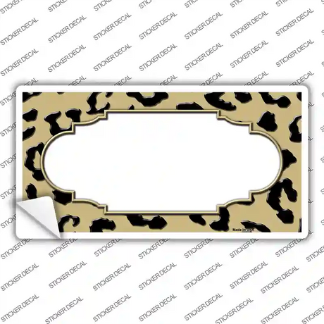 Gold Black Cheetah Scallop Novelty Sticker Decal