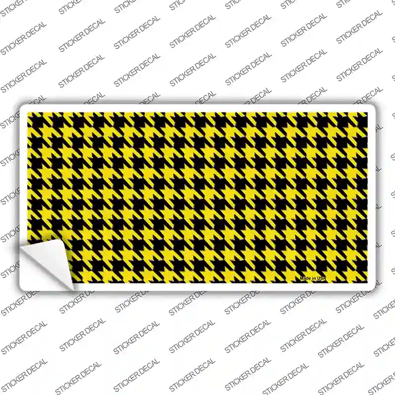 Yellow Black Houndstooth Novelty Sticker Decal
