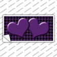 Purple Black Houndstooth Purple Center Hearts Novelty Sticker Decal