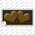 Brown Black Houndstooth Brown Center Hearts Novelty Sticker Decal