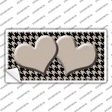 Tan Black Houndstooth Tan Center Hearts Novelty Sticker Decal