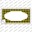 Yellow Black Houndstooth Scallop Center Novelty Sticker Decal