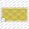 Yellow White Damask Novelty Sticker Decal