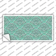 Mint White Damask Novelty Sticker Decal