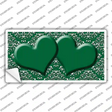 Green White Damask Center Hearts Novelty Sticker Decal