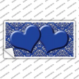 Blue White Damask Center Hearts Novelty Sticker Decal