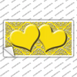 Yellow White Damask Center Hearts Novelty Sticker Decal