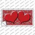 Red White Damask Center Hearts Novelty Sticker Decal