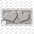 Grey White Damask Center Hearts Novelty Sticker Decal