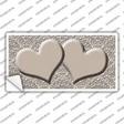 Tan White Damask Center Hearts Novelty Sticker Decal