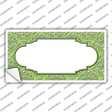 Lime Green White Damask Center Scalloped Novelty Sticker Decal