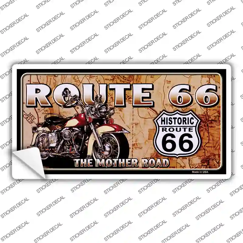 Route 66 Mother Road Motorcycle Novelty Sticker Decal