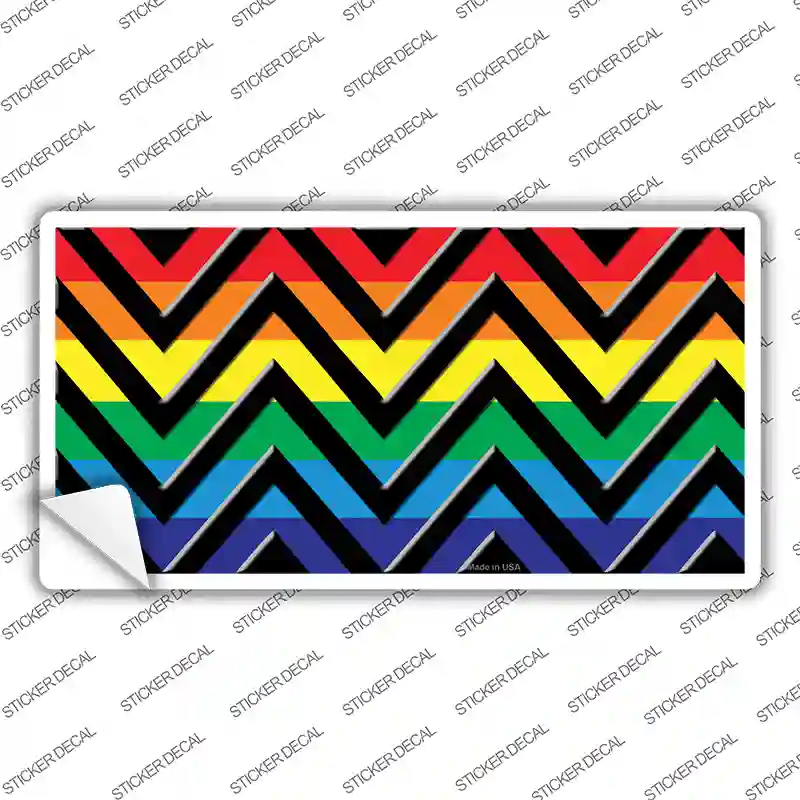 Rainbow Black Chevron Novelty Sticker Decal