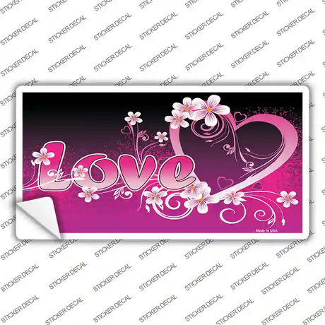 Love Heart And Flowers Novelty Sticker Decal