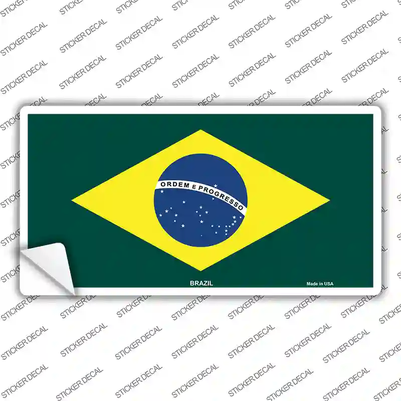 Brazil Flag Novelty Sticker Decal