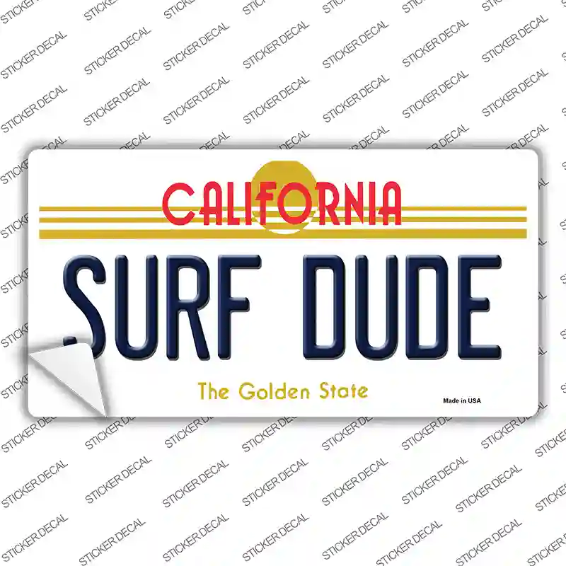 Surf Dude California Novelty Sticker Decal