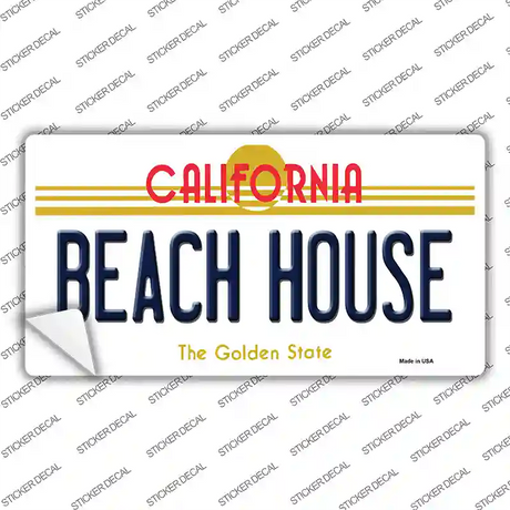 Beach House California Novelty Sticker Decal