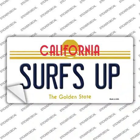 Surfs Up California Novelty Sticker Decal