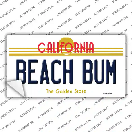 Beach Bum California Novelty Sticker Decal