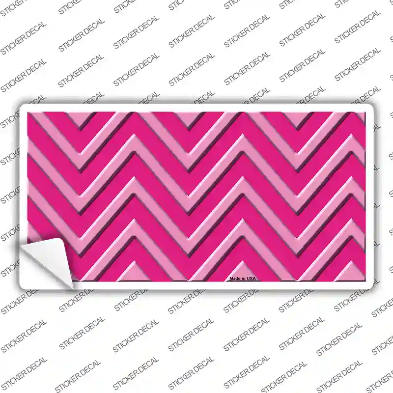Pink Light Pink Chevron Novelty Sticker Decal