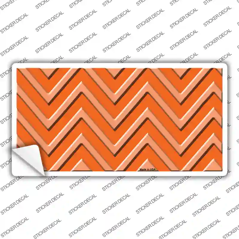 Orange Light Orange Chevron Novelty Sticker Decal