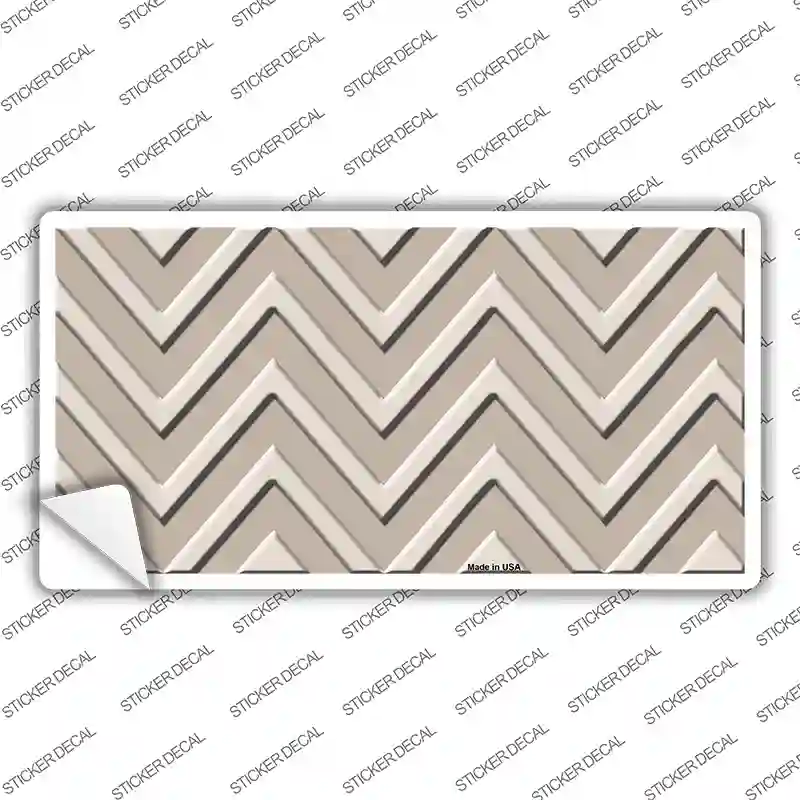Tan Light Tan Chevron Novelty Sticker Decal